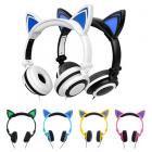 New LED Cat Ear Wired Cute Headphone Big Gaming Luminous Earphone Head